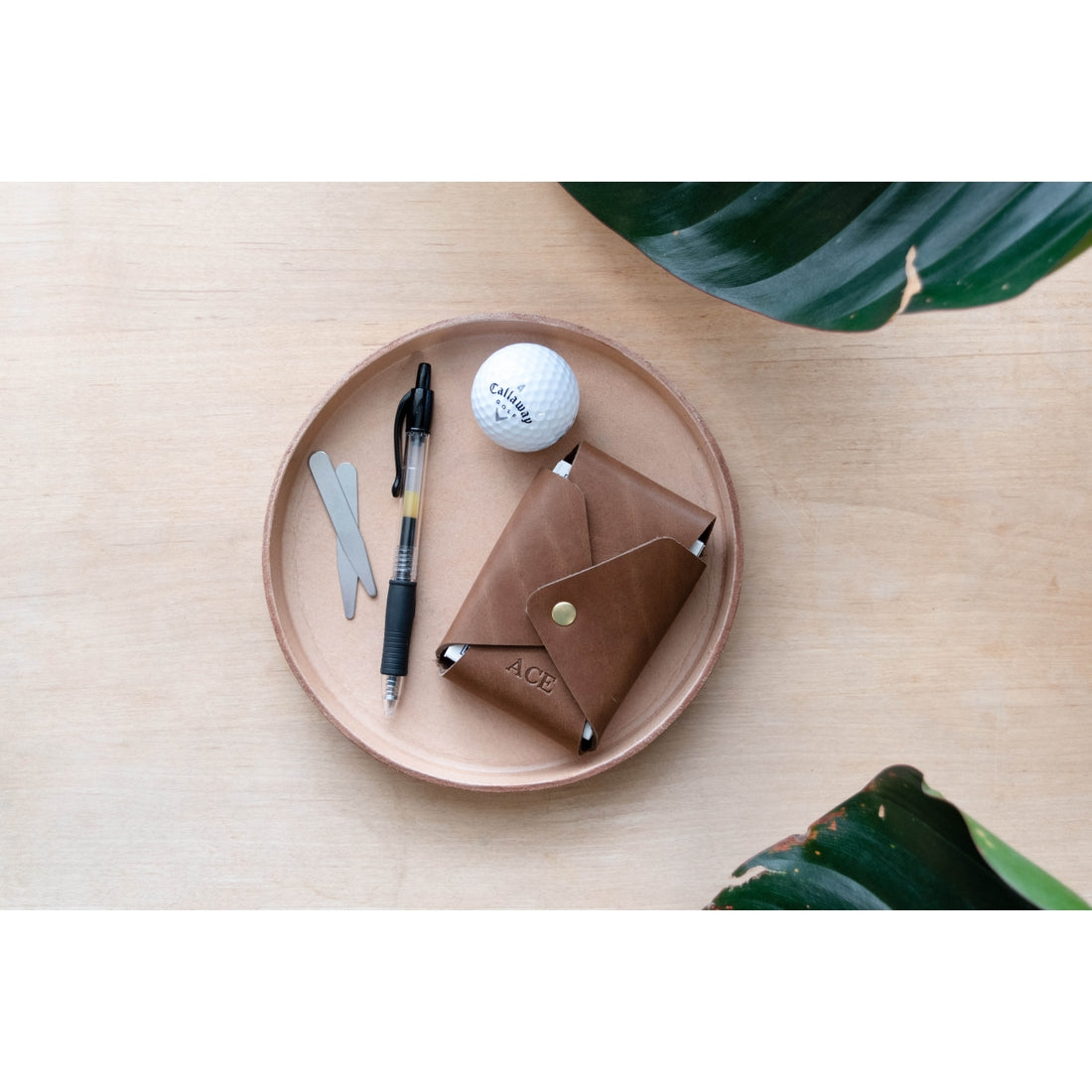 Molded Valet Tray - Full Grain Leather