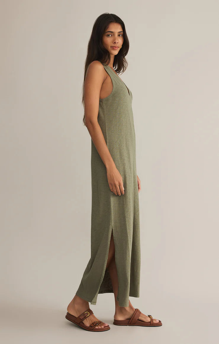 Palisades Midi Dress- Avocado