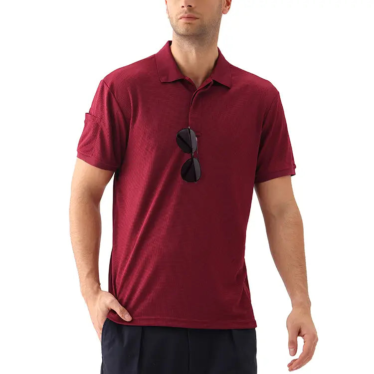 LEEHANTON® Men's Solid Breathable Waffle Series Polo Shirt