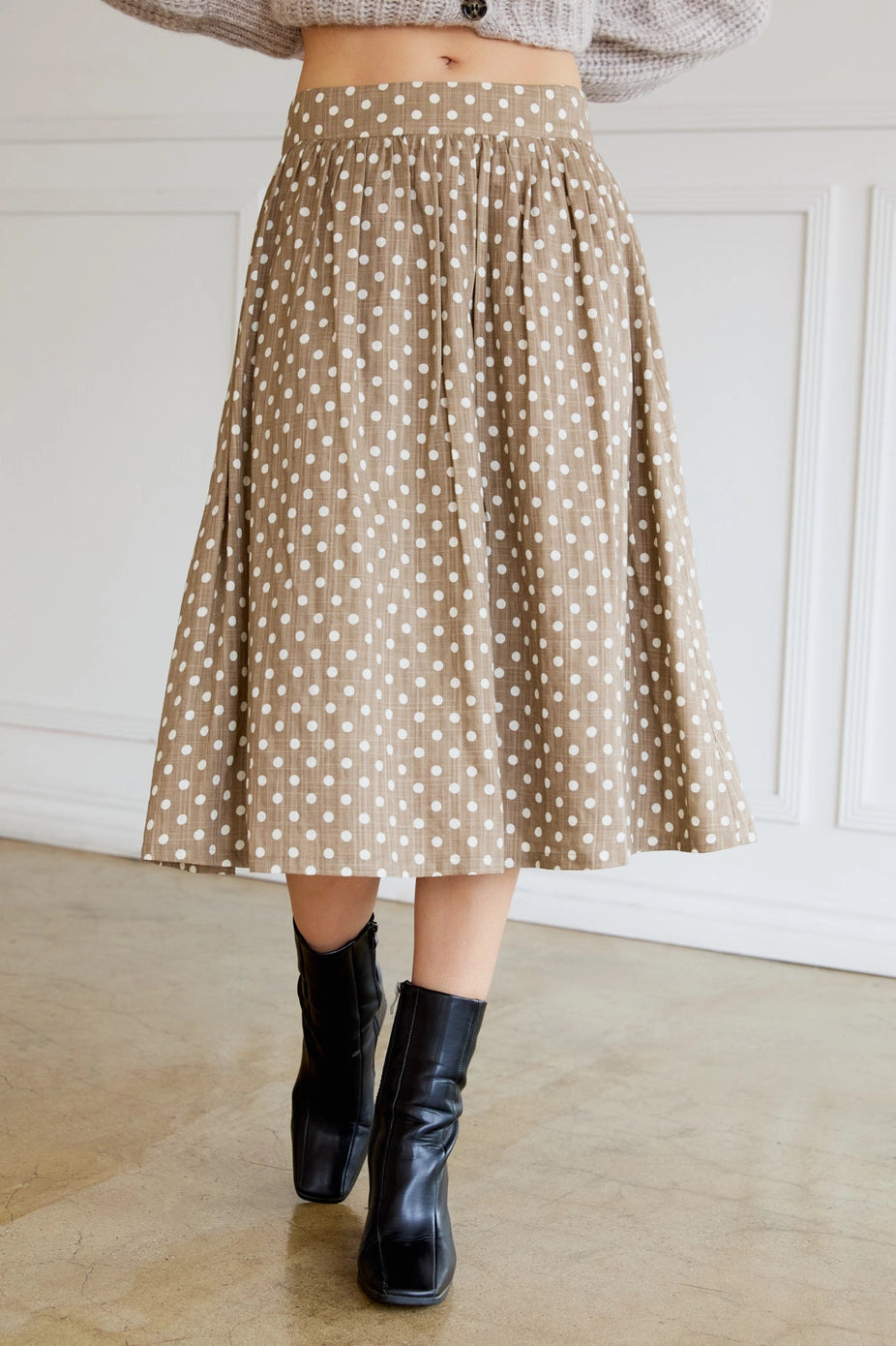 Almond Polka Dot Circle Skirt