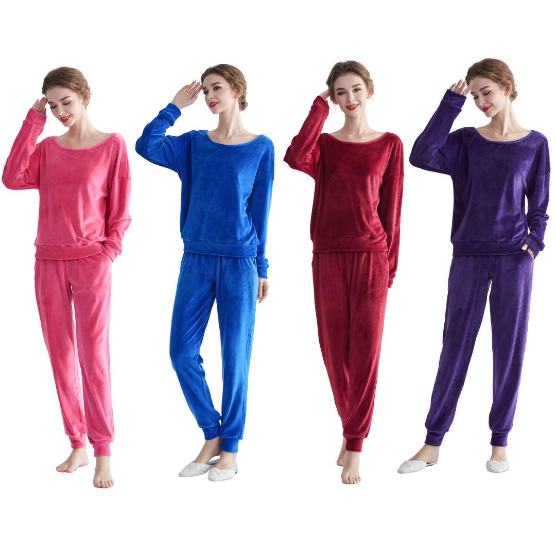 LEEHANTON® Women’s Soft Velvet 2PC Set with Pockets