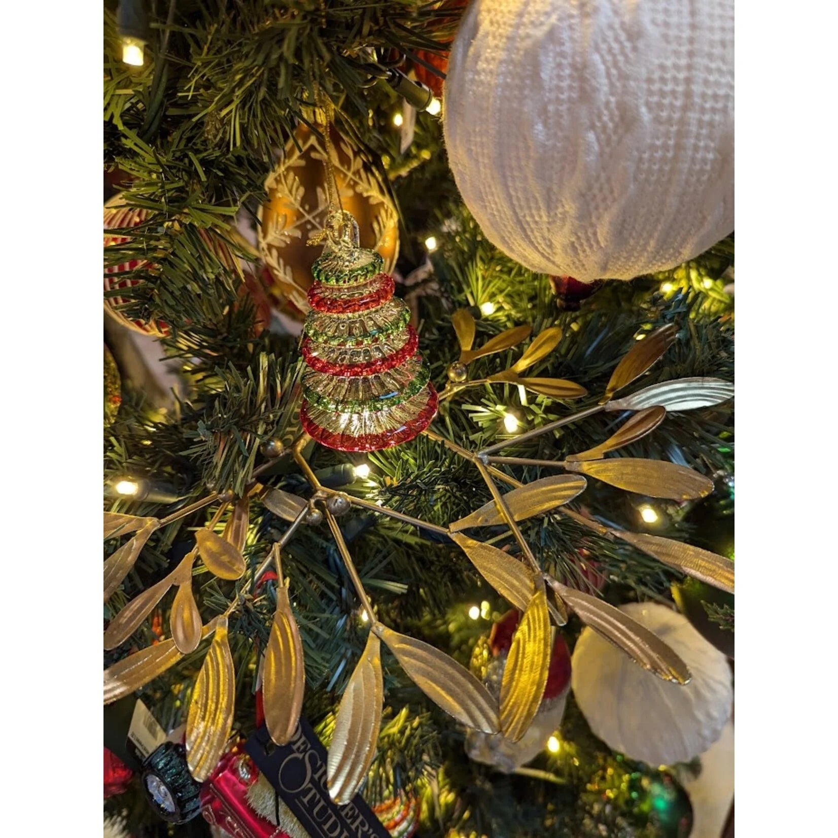 Metal mistletoe decoration gold 8