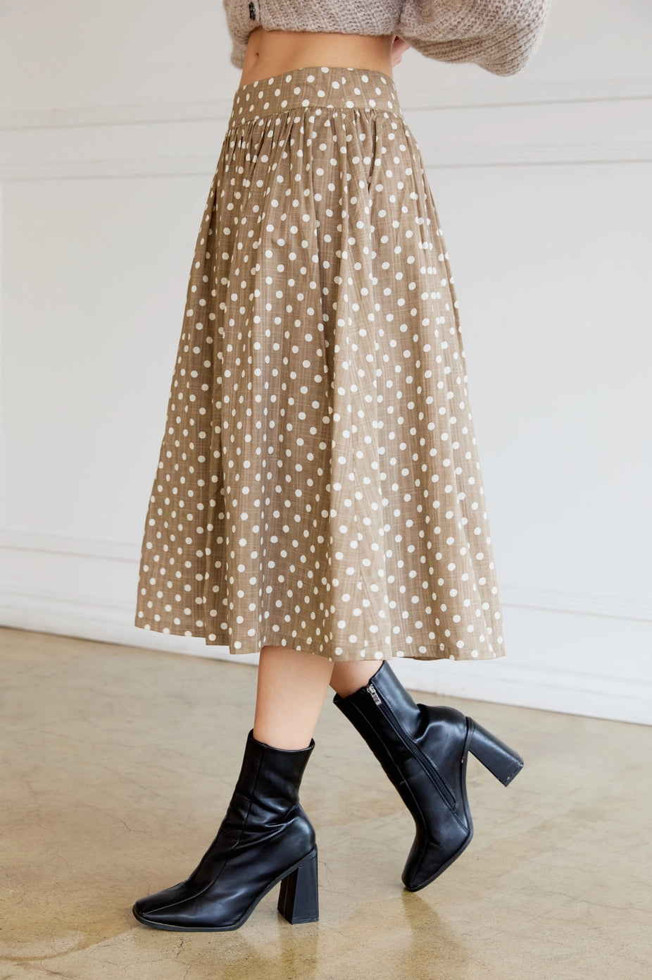 Almond Polka Dot Circle Skirt