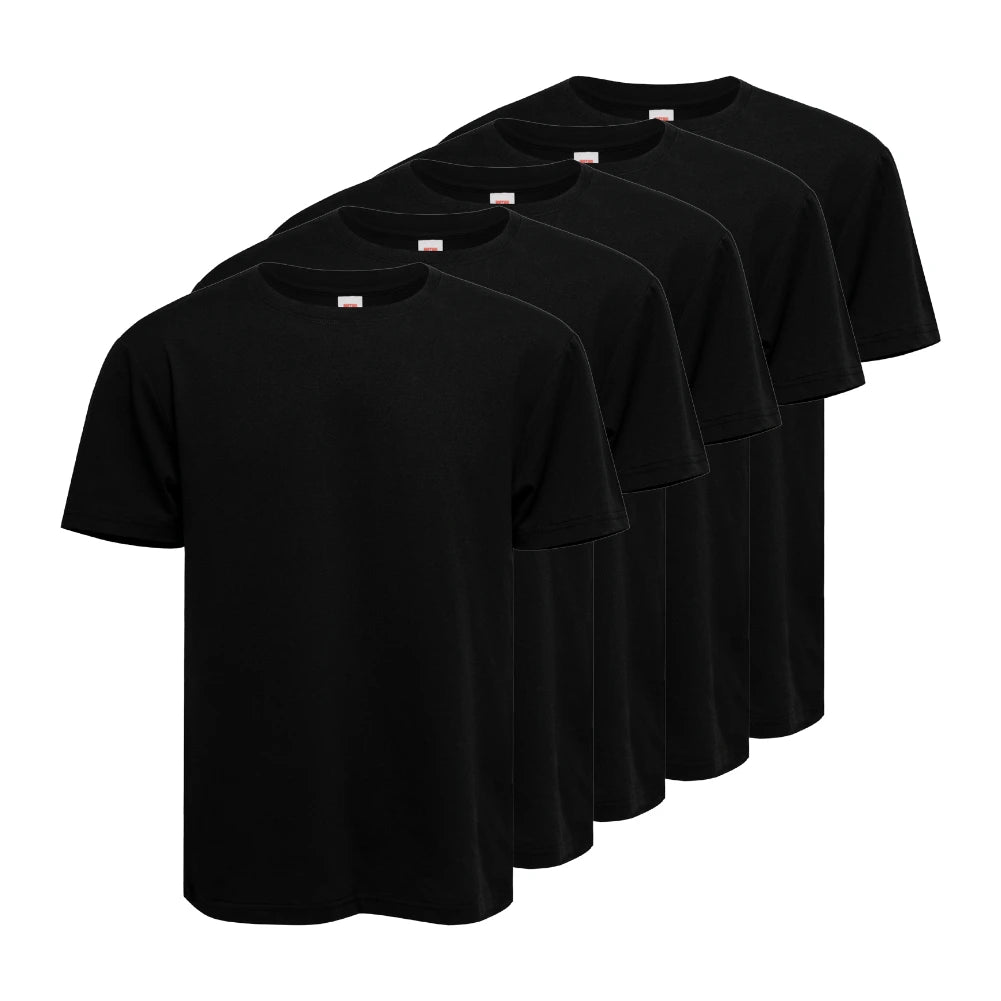5 Pack Men's 100% Cotton T-Shirts