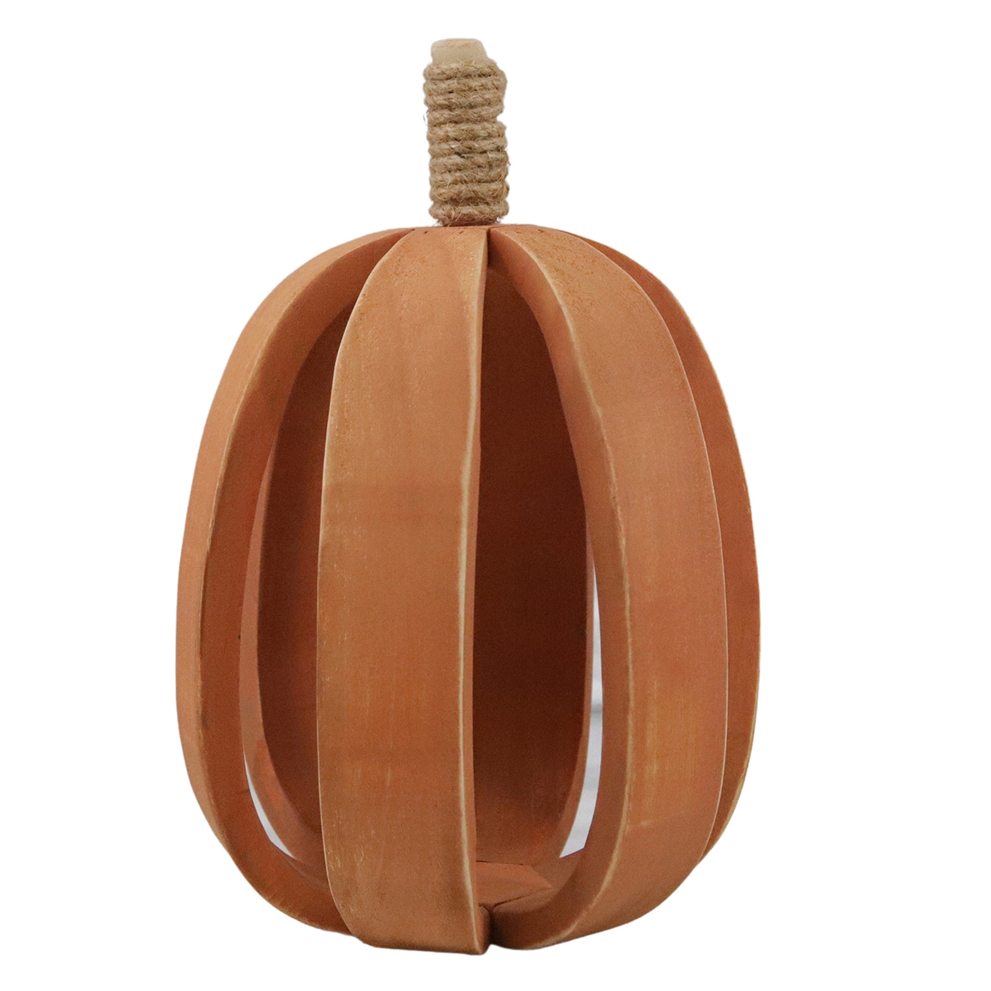 Medium Orange Wood Rib Pumpkin