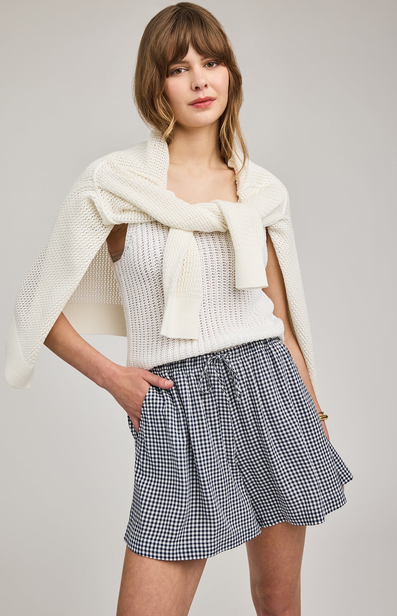 Navy Gingham Quinn Shorts