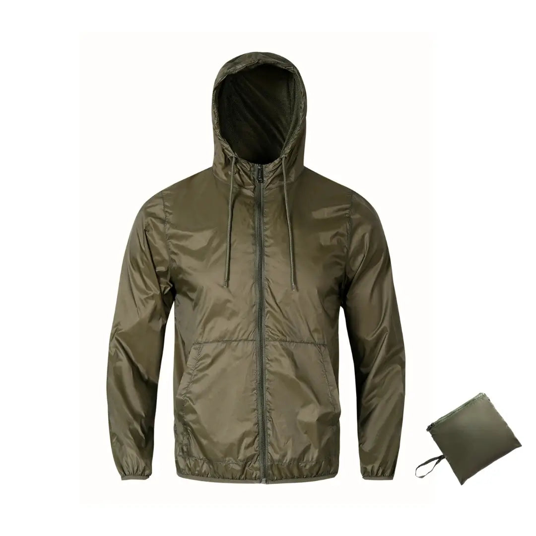 LEEHANTON® Men’s Packable Full Zip Windbreaker with Pockets