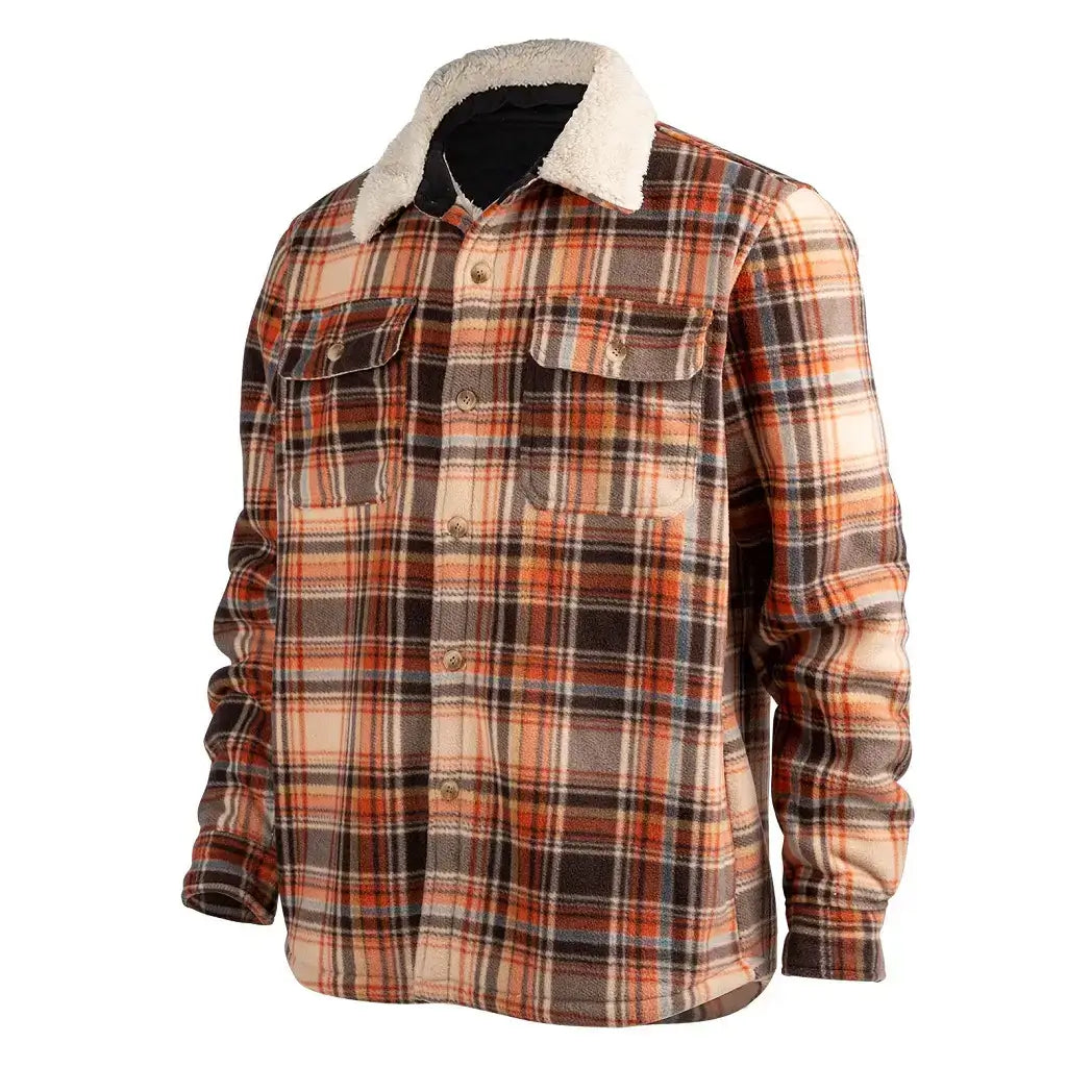 LEEHANTON® Men's Plaid Heavy Weight Shacket with Pockets