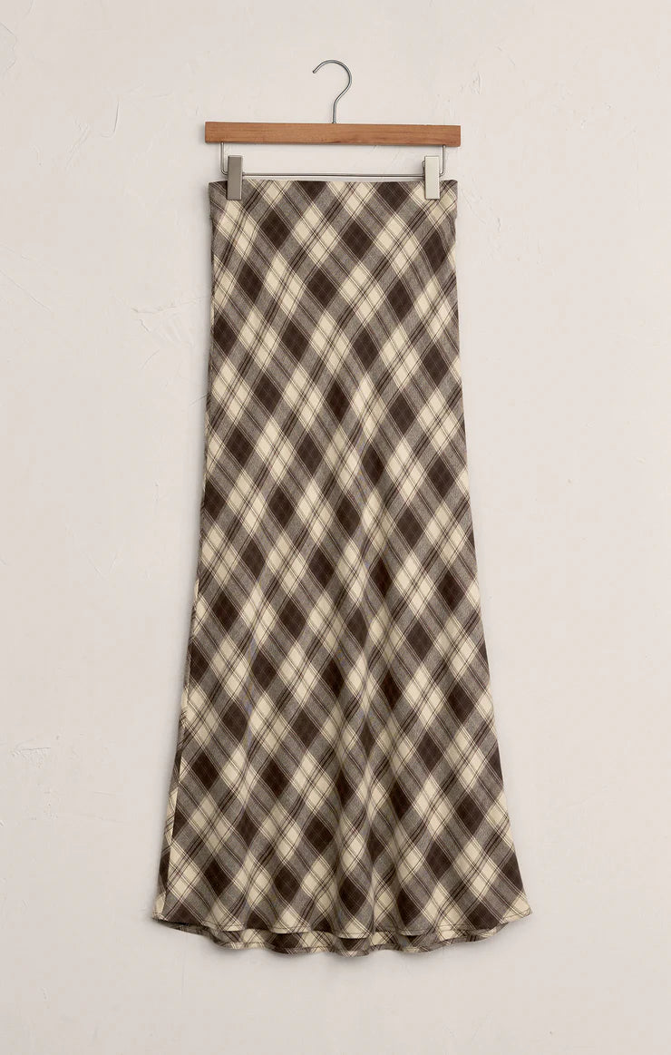 Europa Plaid Midi Skirt