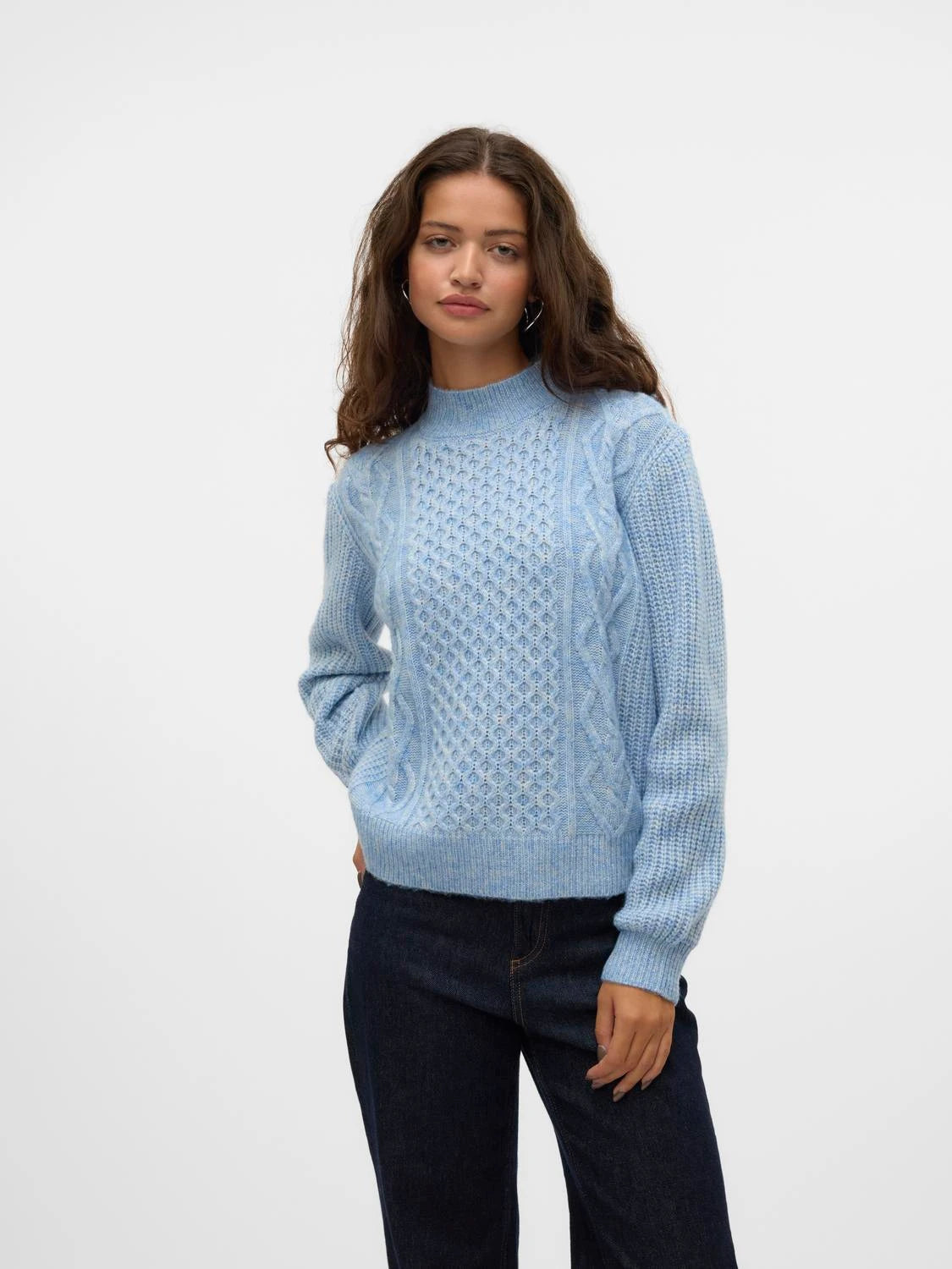 Blue High Neck Sweater