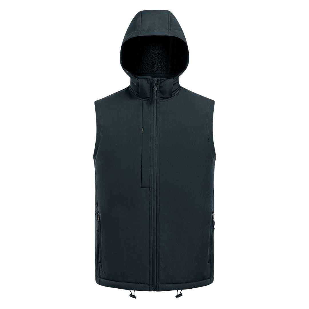 LEEHANTON® Men’s Berber Lined Bonded Soft Shell Vest with Pockets