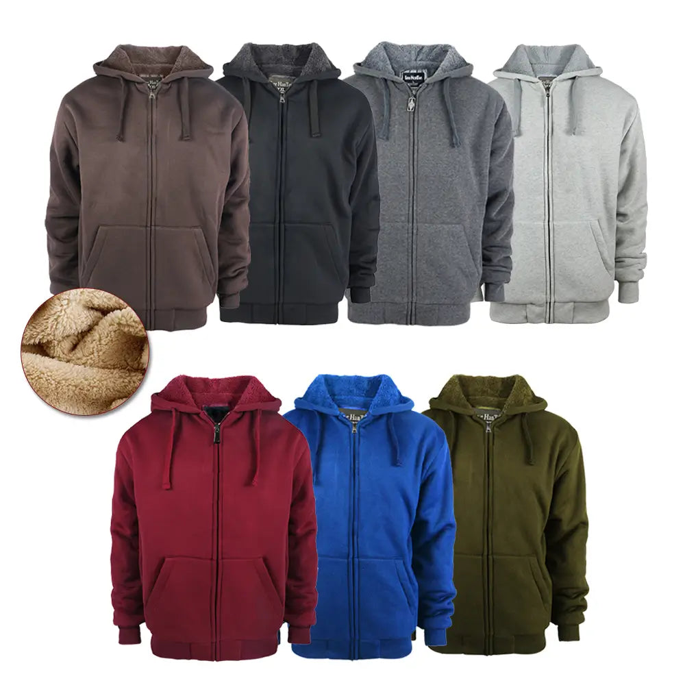 Men's Heavyweight Sherpa Lined Hoodie with Pockets