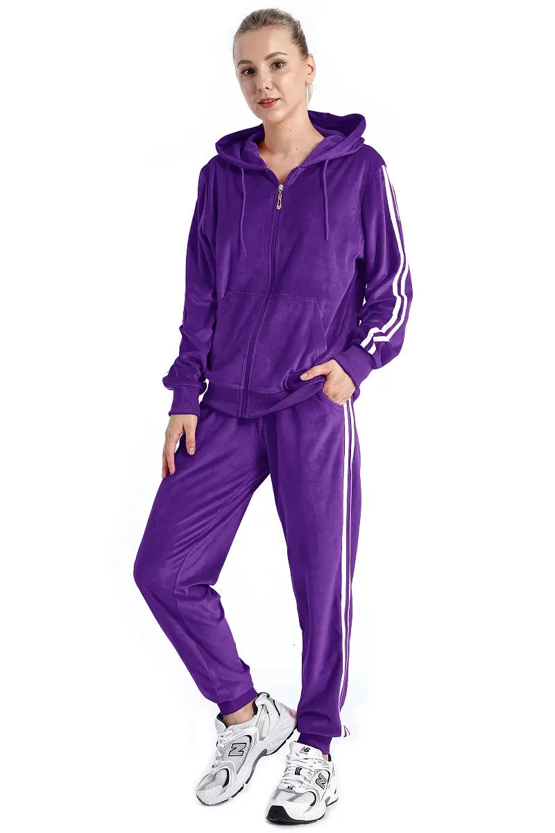 LEEHANTON® Velour Tracksuit Plus Size with Pockets