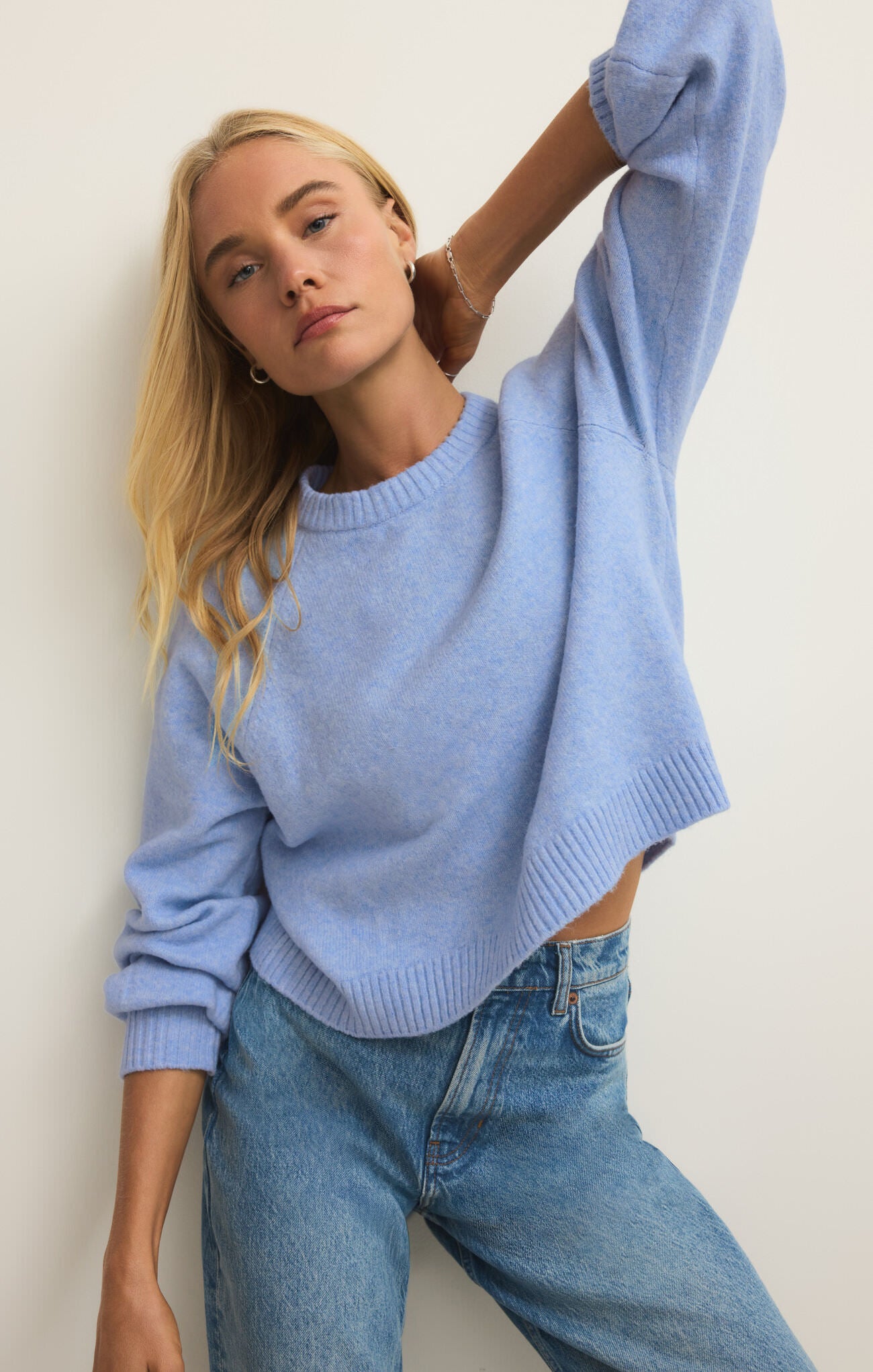 Coming Up Cozy Sweater - Light Blue