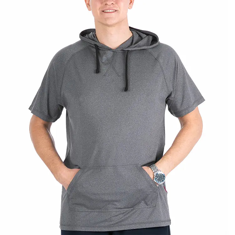 LEEHANTON® Men's Short Sleeve Pullover Hoodie with Pockets
