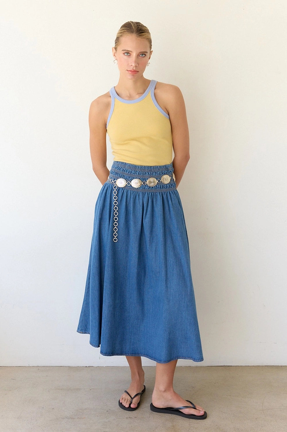 Washed Ringer Tank Top- Mustard