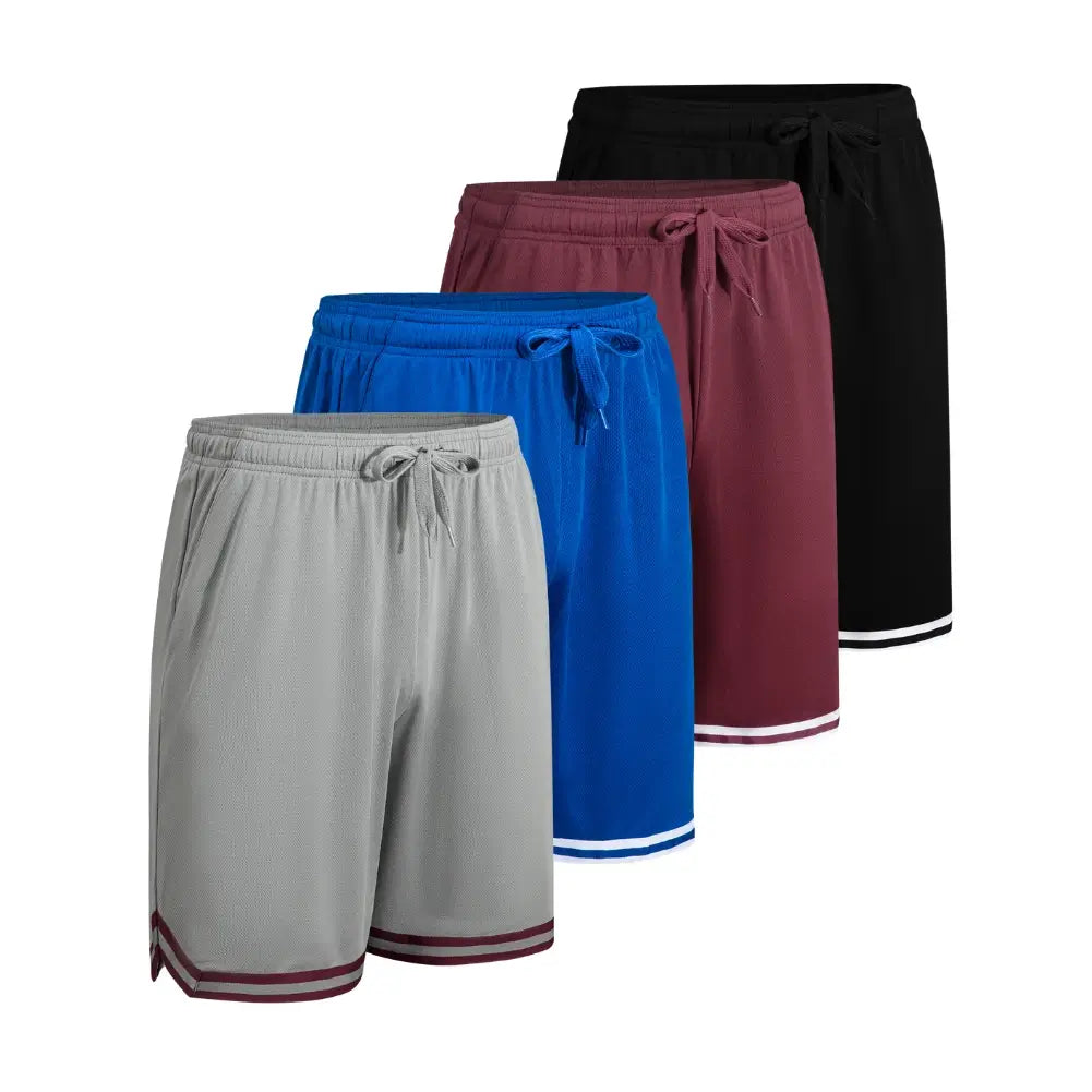 4 Pack Men's Athletic Quick Dry Shorts(With Two Pockets)