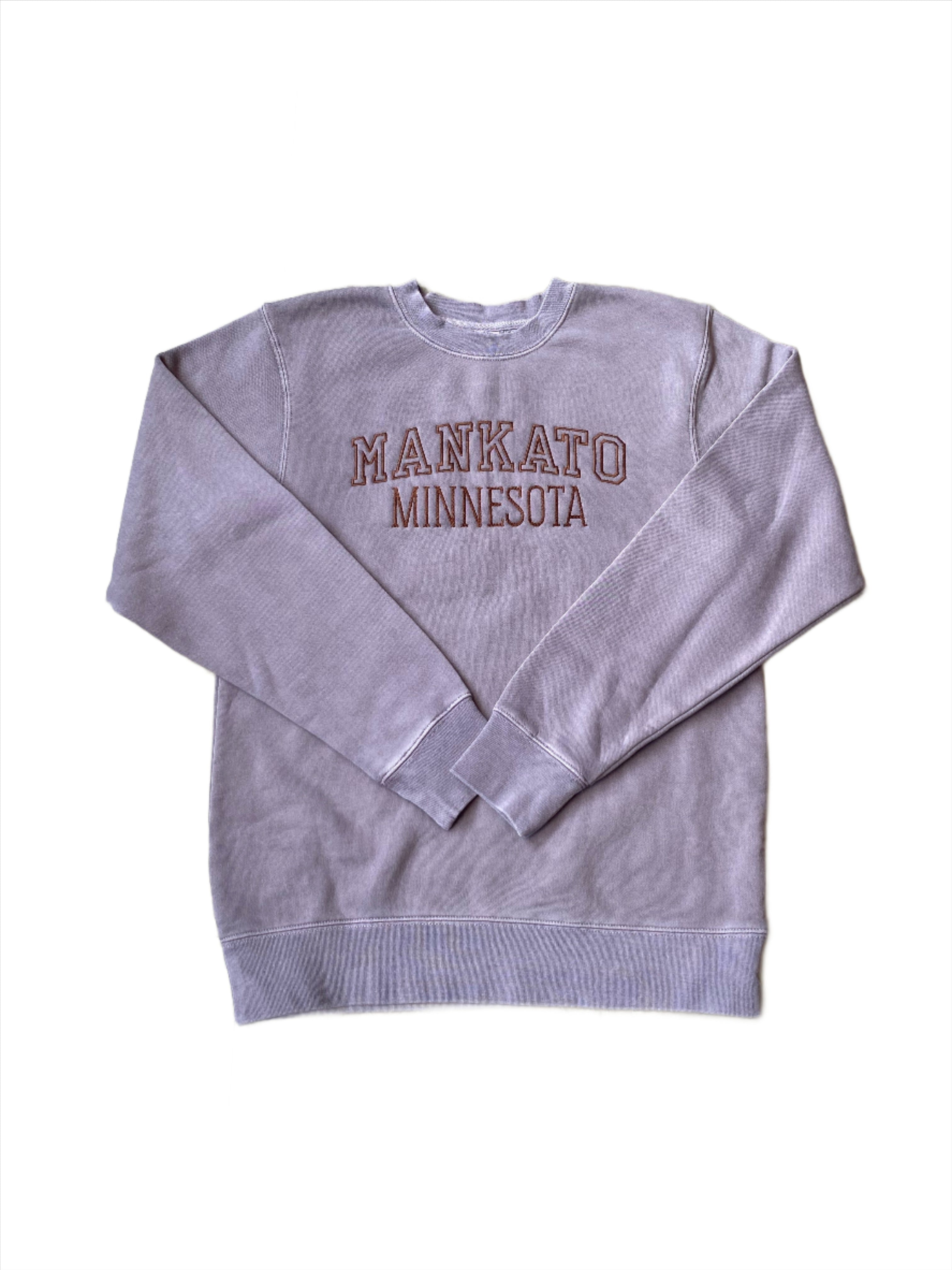 Embroidered MANKATO MN SWEATSHIRT - Purple/Brown