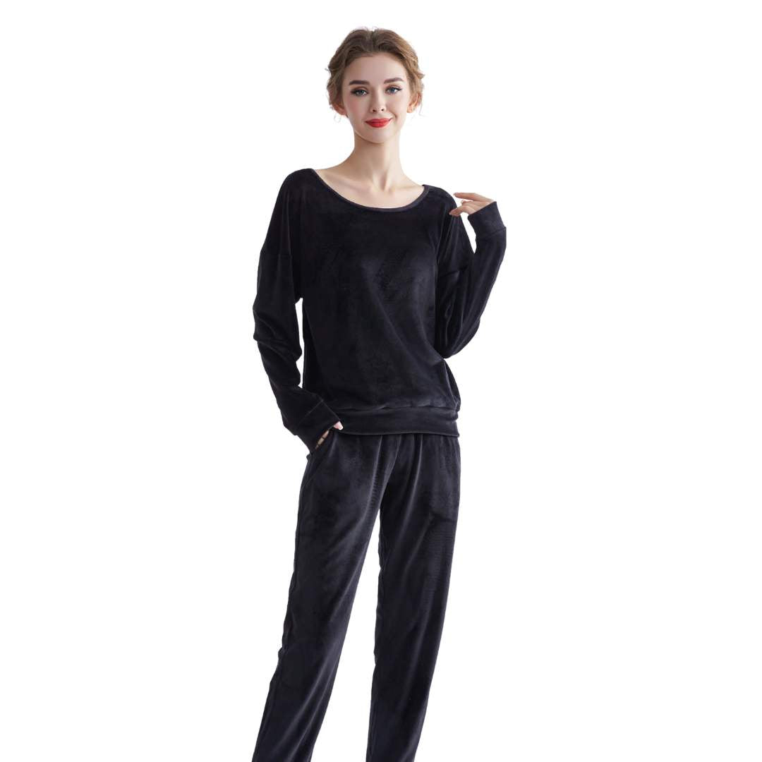 LEEHANTON® Women’s Soft Velvet 2PC Set with Pockets