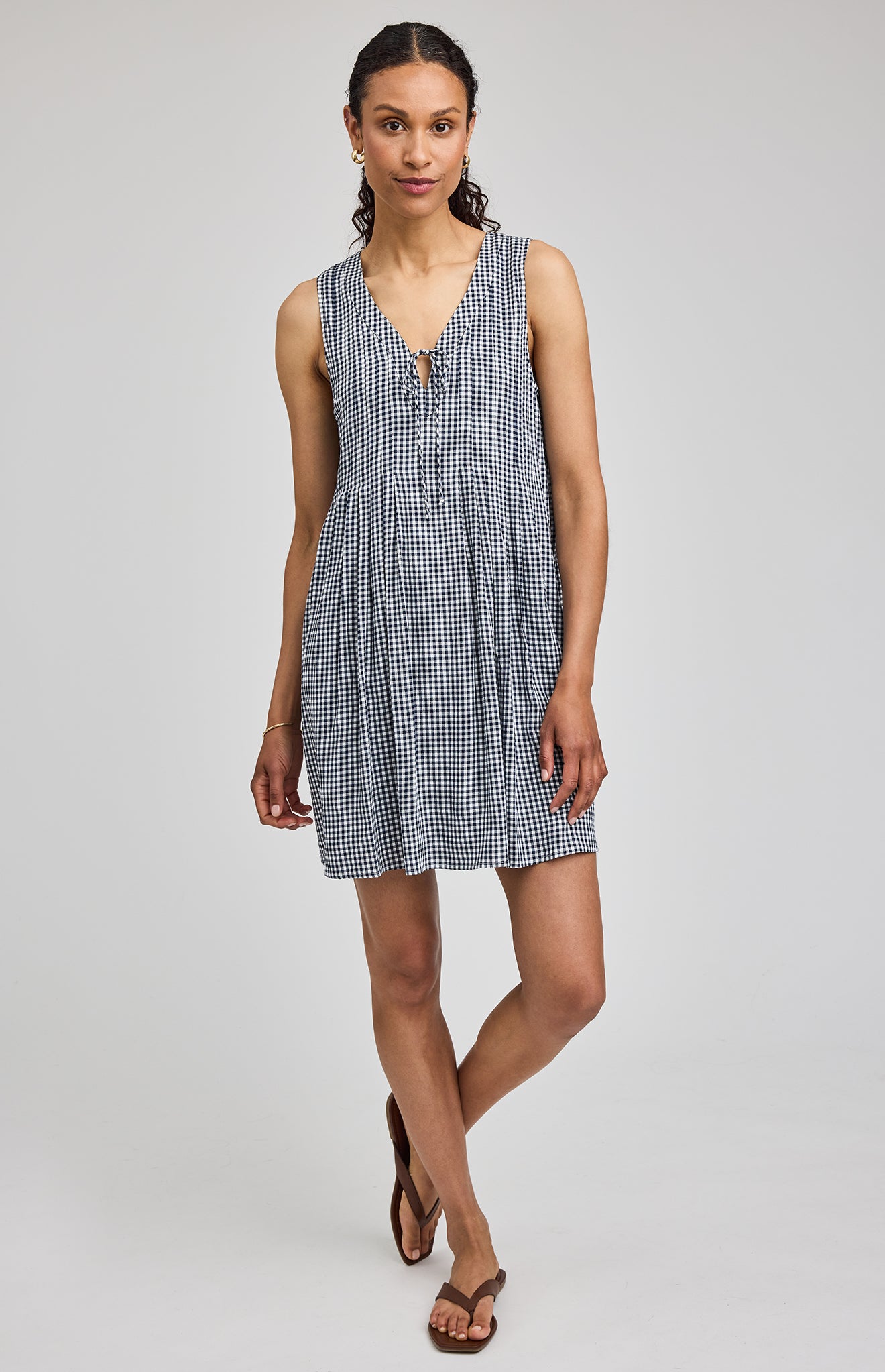 Navy Gingham Zoey Dress