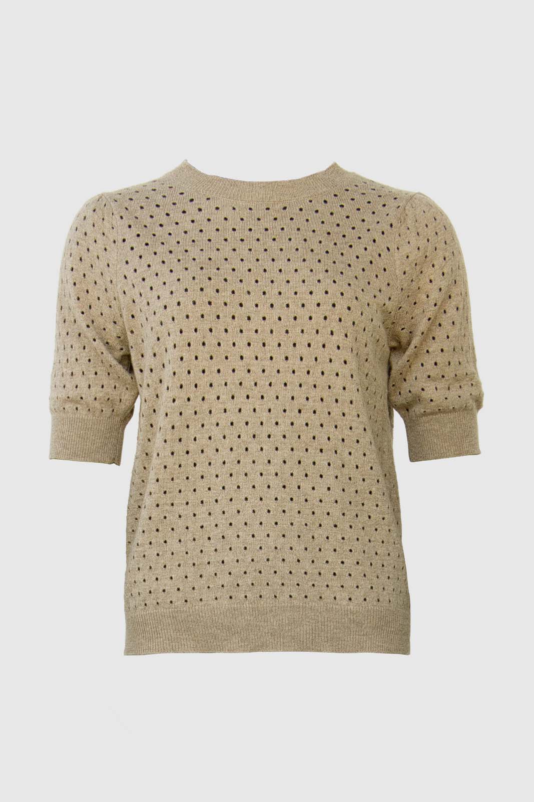 RUTH LACE KNIT PULLOVER - Dark Sand
