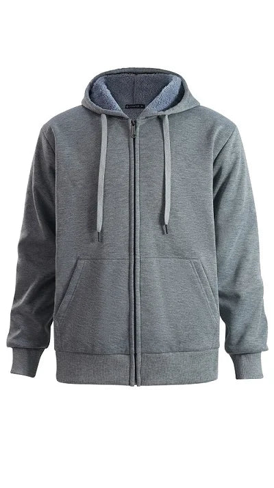 Men's Fleece with Sherpa Lined Full Zip Hoodie with Pockets