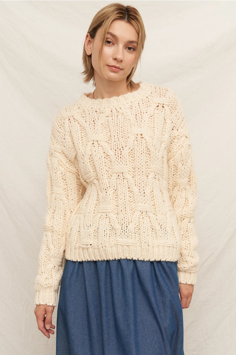 Ivory Cable Knit Sweater