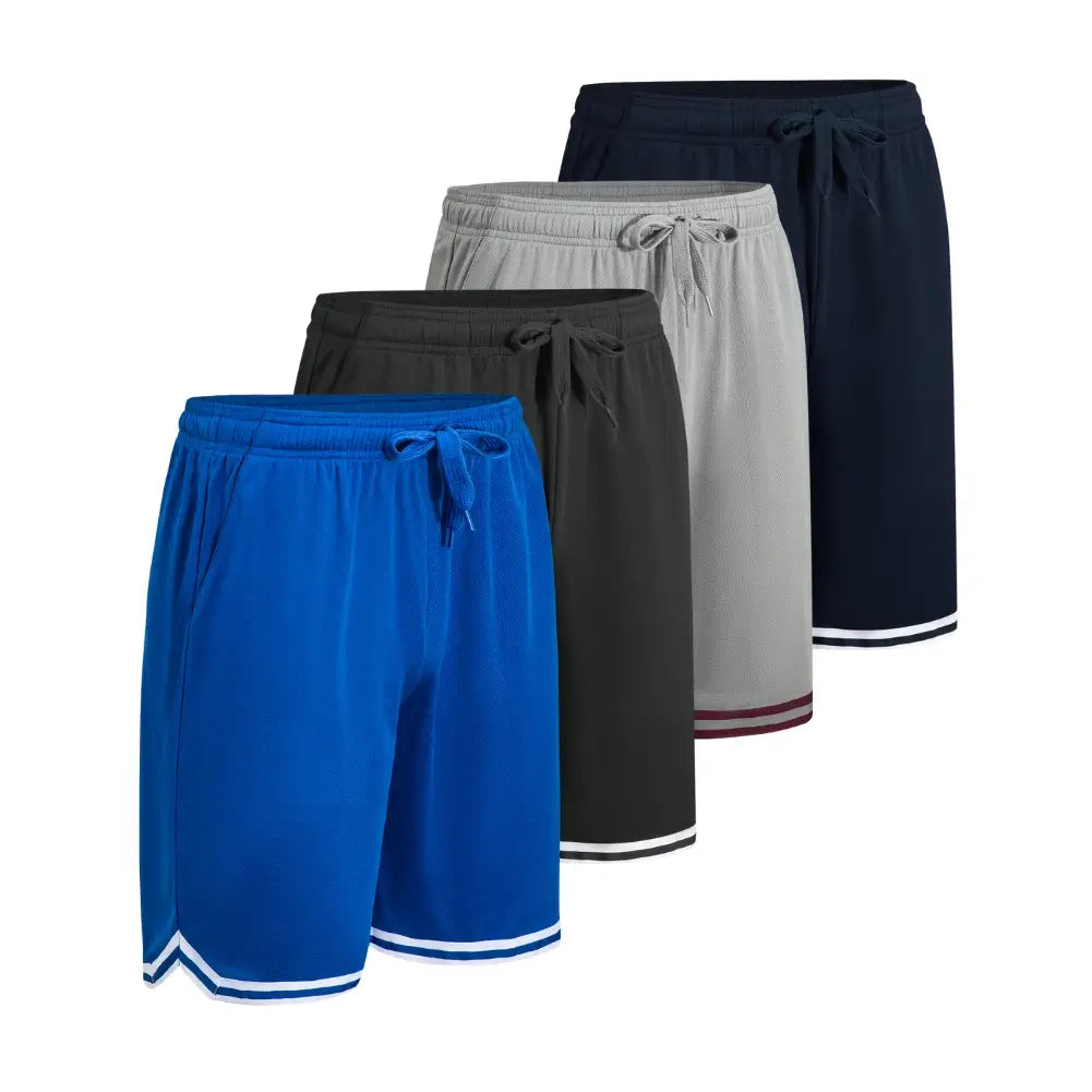 4 Pack Men's Athletic Quick Dry Shorts(With Two Pockets)