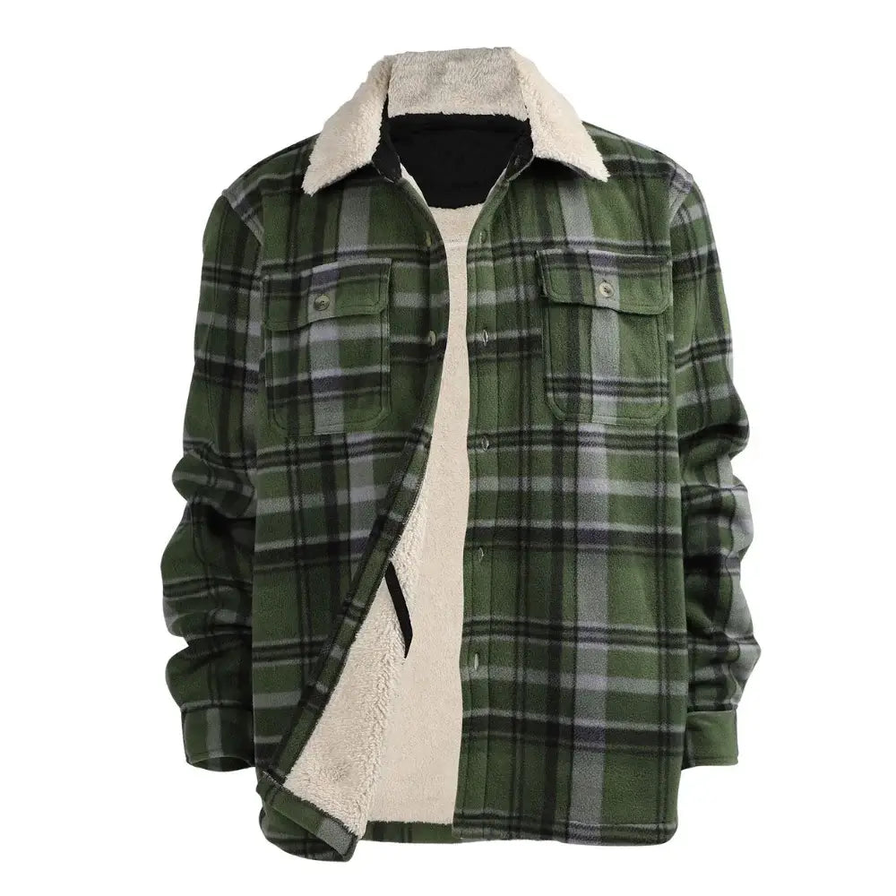 Mens Buffalo Plaid Jacket with Pockets