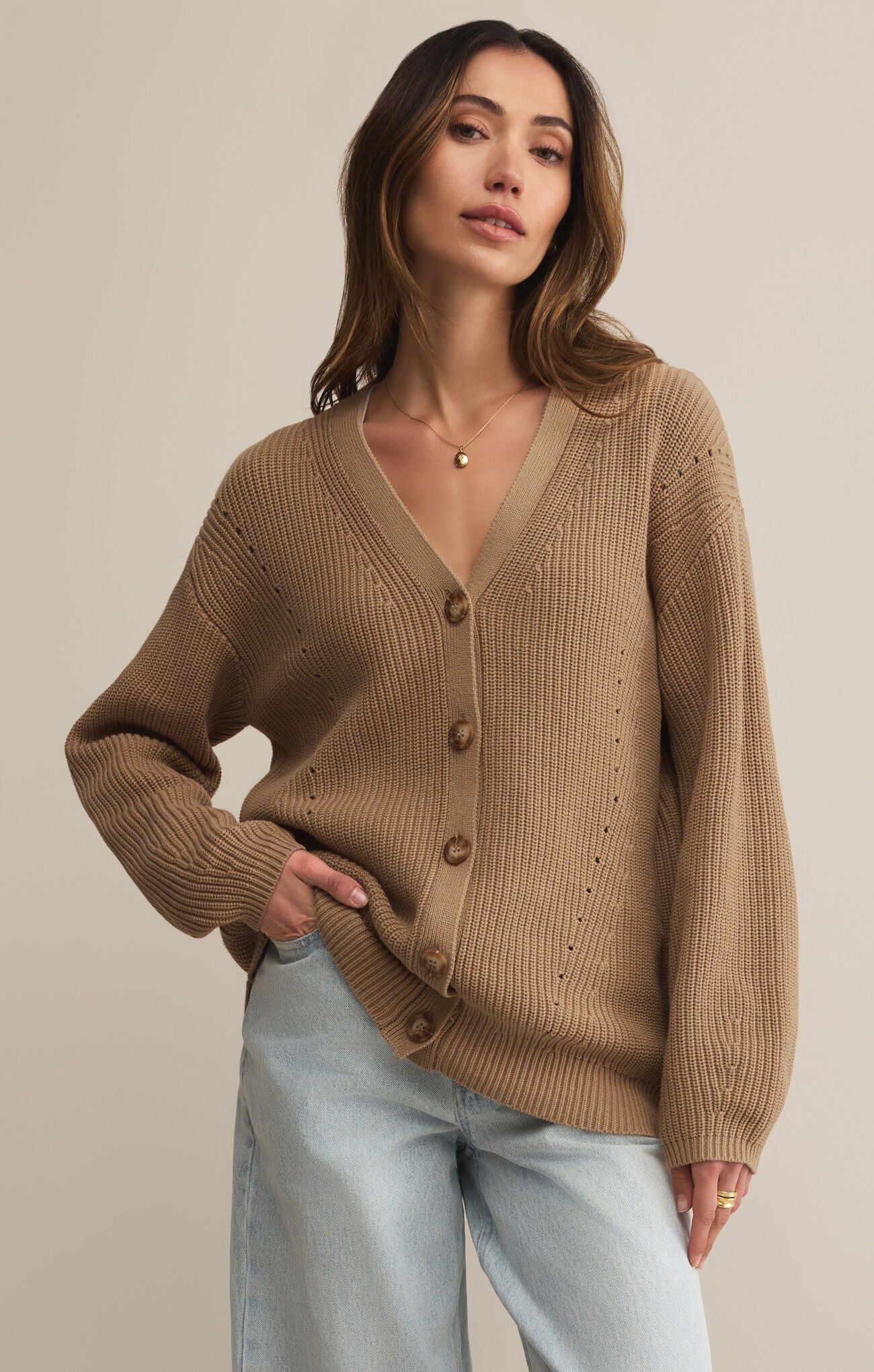 Voyager Cardigan- Desert Tan
