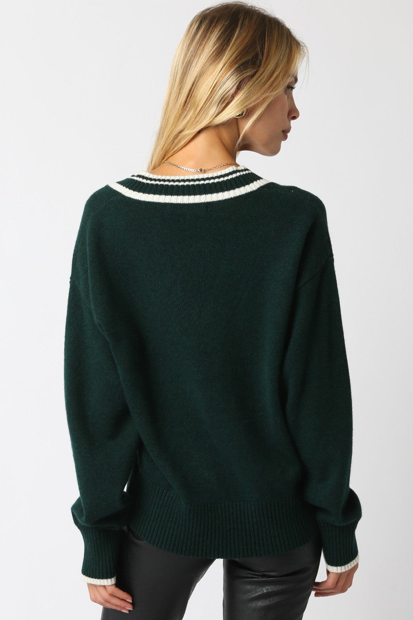 Dark Green Aimee Knit Top