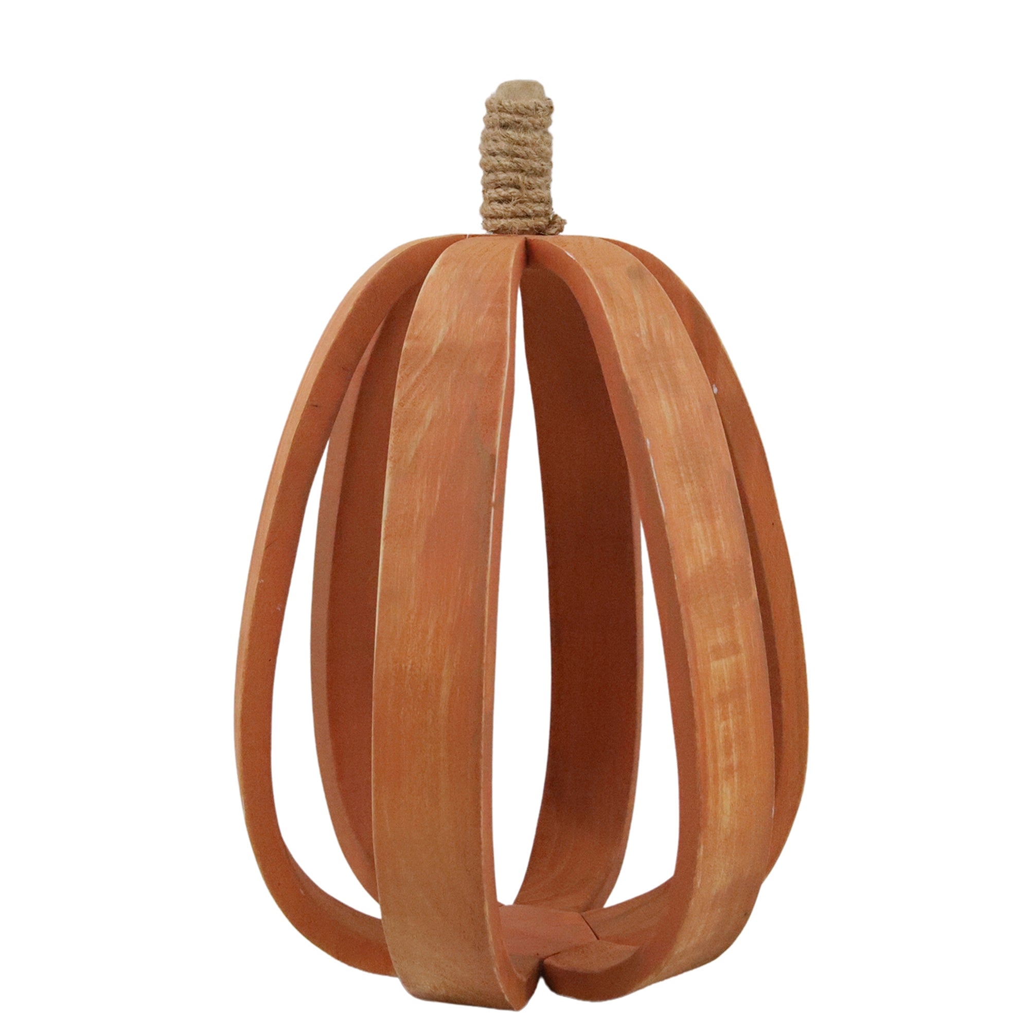 Large Orange Wood Rib Pumpkin