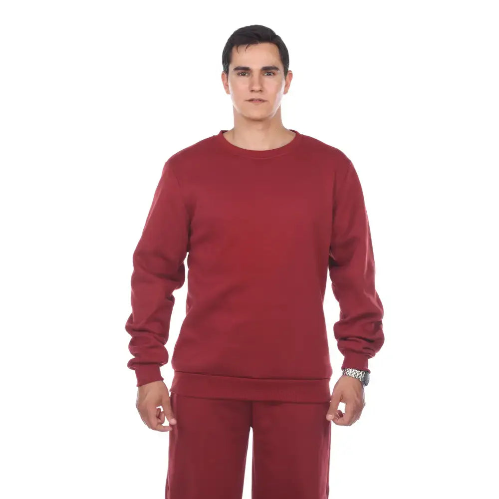 LEEHANTON® Men's Fleece Crew Neck Pullover Sweatshirts
