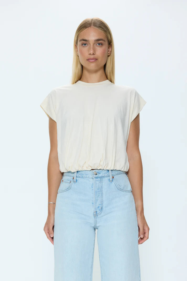 Millie Bubble Tee- Le Blanc