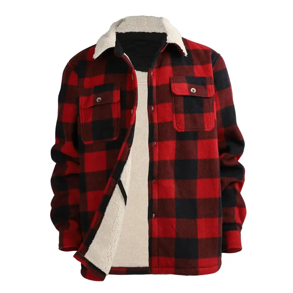 Mens Buffalo Plaid Jacket with Pockets