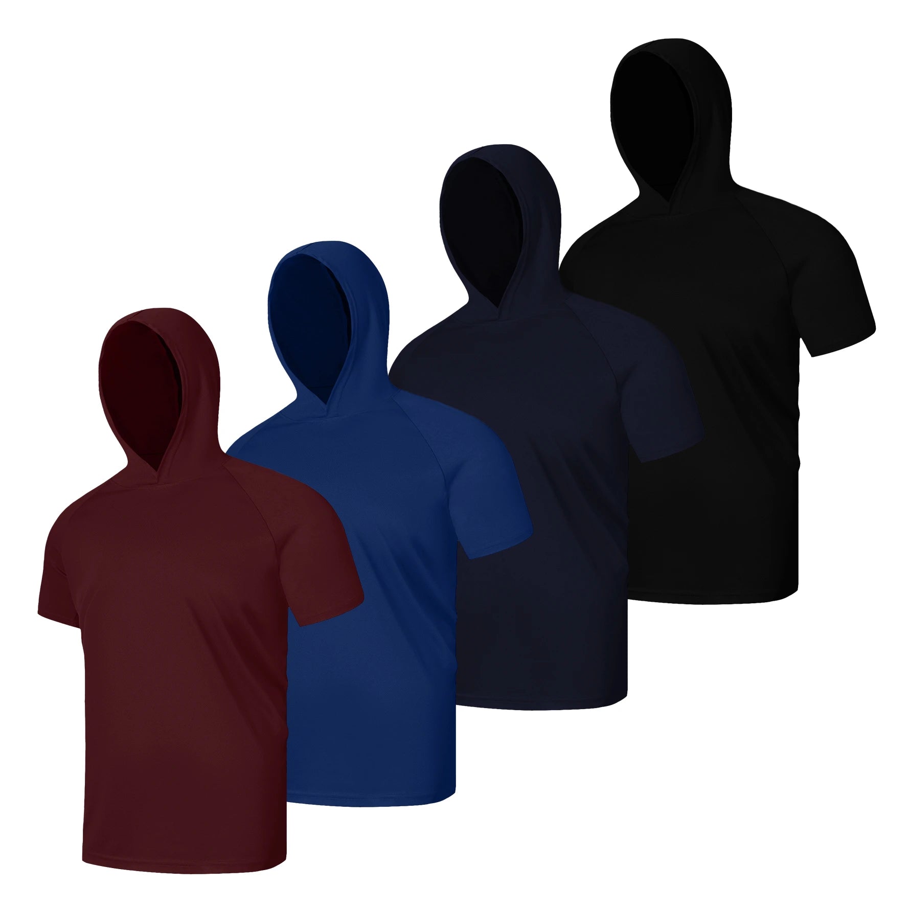 4 Pack Men’s Performance Short Sleeve with Hood