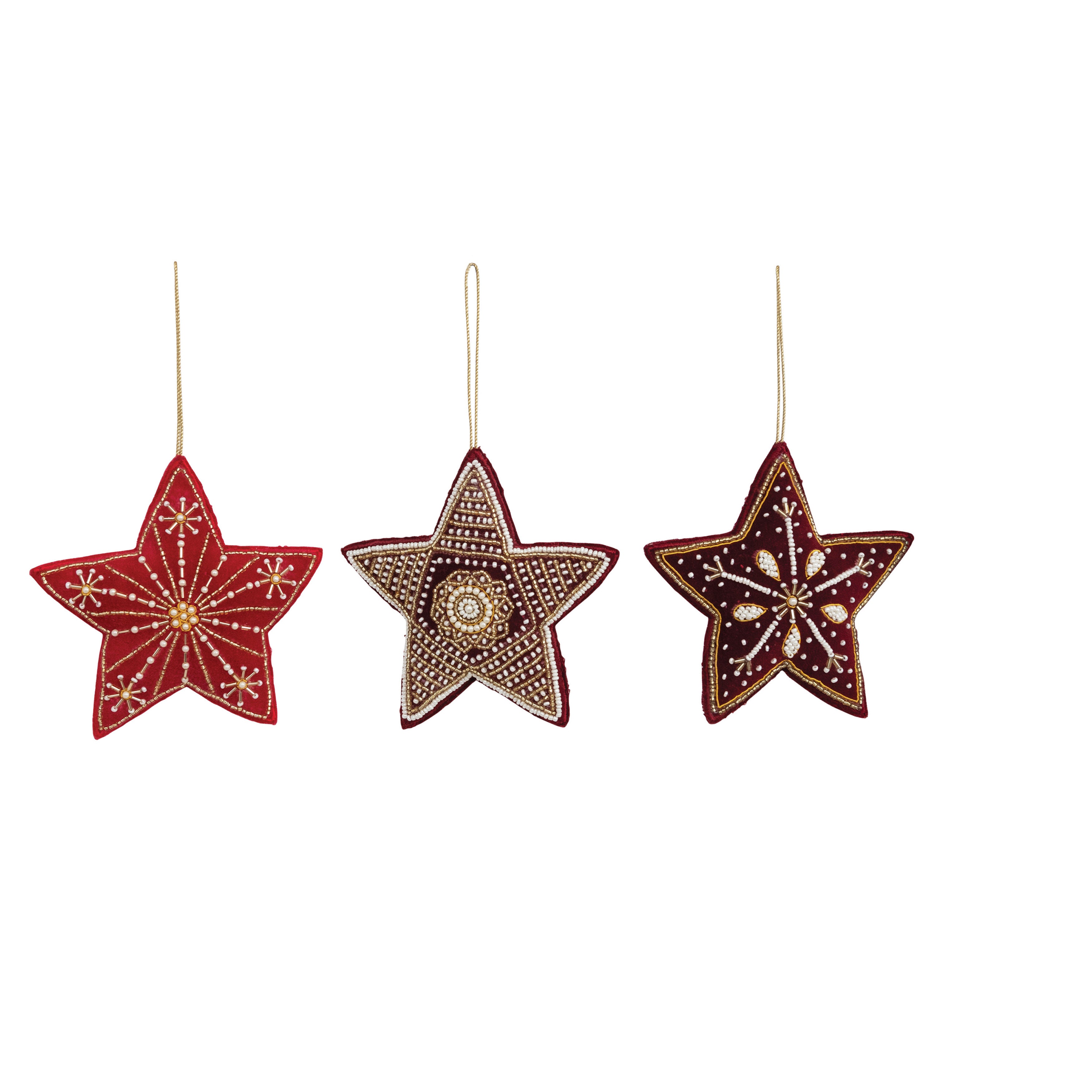 5" Beaded Velvet Star Ornament