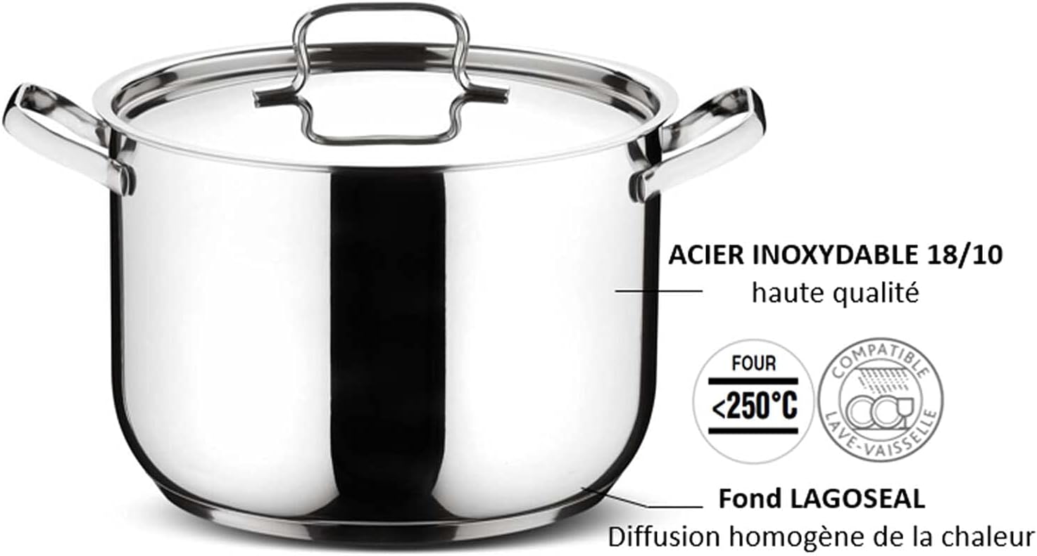 Batterie de cuisine Lagostina Sfiziosa 24 pièces, acier inoxydable, argent